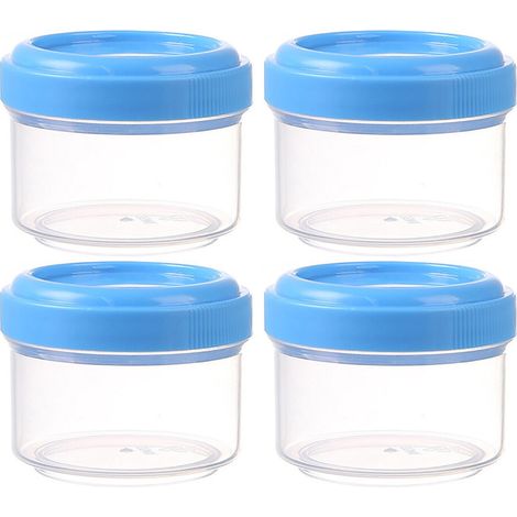 Barattoli per condimenti in plastica trasparente da 35 ml con coperchio a chiusura ermetica (8 barattoli per confezione)