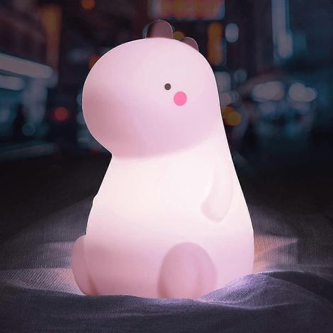 Veilleuse dinosaure pour enfants, veilleuse bébé en silicone à couleurs changeantes avec capteur tactile (1/5)