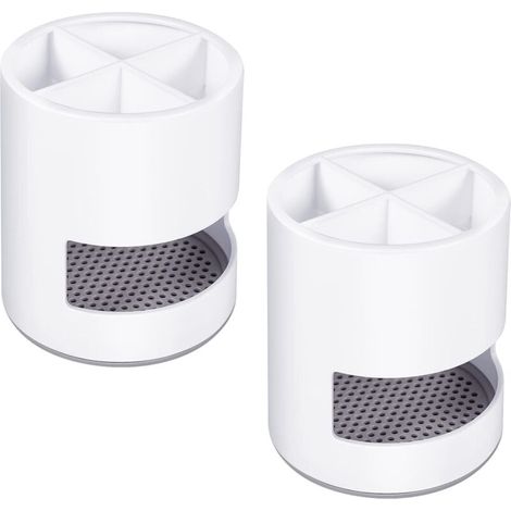 Lot de 2 porte-brosses à dents, ventilés et anti-moisissure, pratiques pour le rangement de la salle de bain, blanc