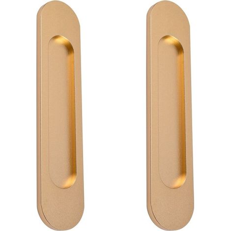 Poignées de porte coulissante ovales auto-adhésives, poignée sans perforation pour porte de grange coulissante, fenêtres(2pcs)