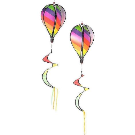 Compatible avec le lot de 2 ballons girouette rayés en forme de moulin à vent pour la décoration de terrasse, ballon girouette en spirale (1/5)