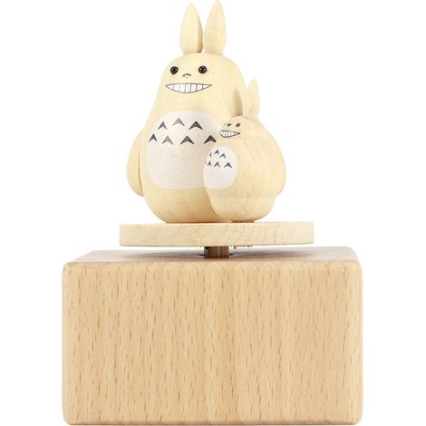 Boîte à musique rotative en bois avec animaux - Totoro - Cadeau idéal pour la Saint-Valentin ou un mariage - Décoration de table (1/5)