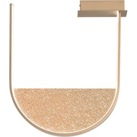 Plafoniera LOTUS con inserto amovibile in vetro granigliato ORO 55x47 cm (1/3)