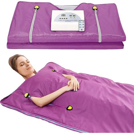 Couverture Sauna, Chaleur Réglable, Design Portable, 220V Violet (1/2)