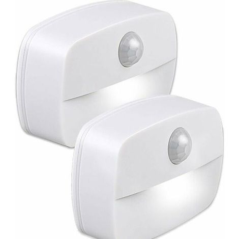 Lot de 2 Veilleuse LED, Veilleuse Detecteur de Mouvement, Applique Murale, Lampes de Placard Détecteur de Mouvement, Lumières Sûre