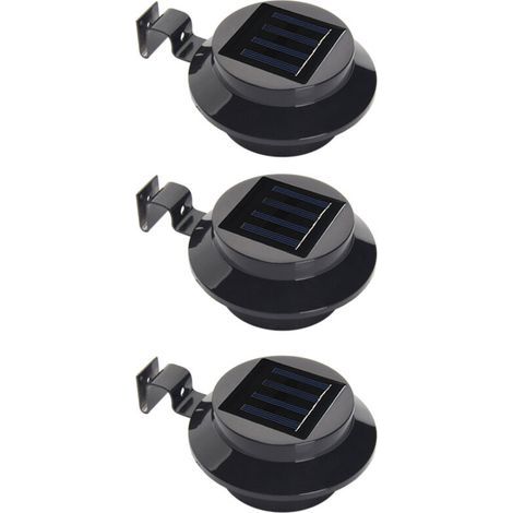 Pack de 3 Lampes Solaires pour Gouttière, Éclairez Votre Jardin ou Terrasse Facilement(Avec vis de fixation) (1/5)
