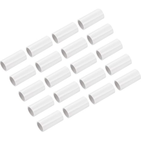 Raccord Droit de Conduit en PVC de 20 mm, Efficacité de Raccordement, Couleur Blanche, pour Tuyau Électrique Domestique, Lot de 50 (1/5)
