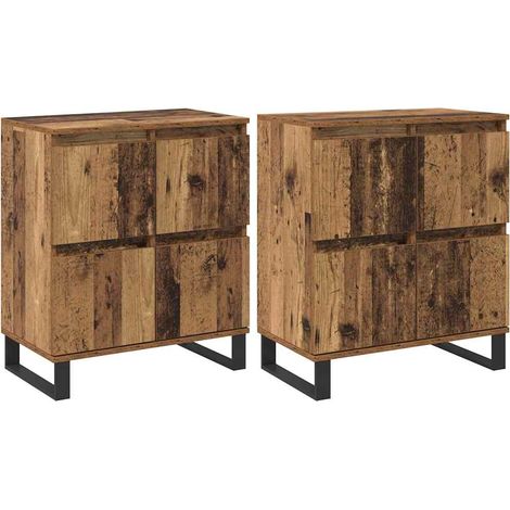 Aparador 2 pcs Madera vieja 60 x 35 x 70 cm vidaXL (1/5)