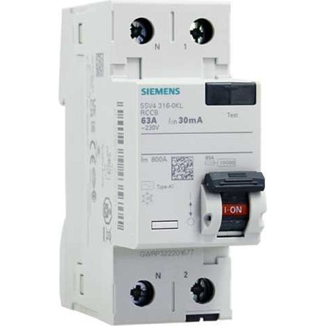 Interruttore differenziale AC 30 mA bianco Siemens (1/2)