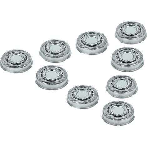 vhbw 9x Shaver Heads Replacement for Philips SH70/50, SH70/60, SH70, SH71, SH71/50 for Electric Shaver Silver