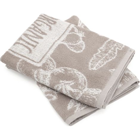 Lot de 2 torchons de cuisine éponge coton ORGANIC 50x50 cm (1/5)