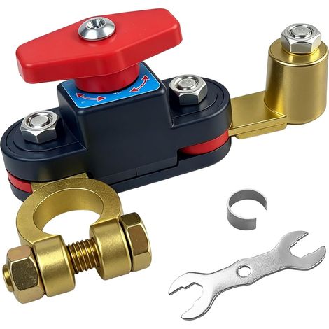 Battery Isolator Switch 12v,Pure Copper Car Battery Power Cut-Off Switch Breaker,High Conductivity Disconnect Switch Smart,Anti-Leakage Power Failure Protection Accessory for Car Truck RV Marine Boat (1/5)