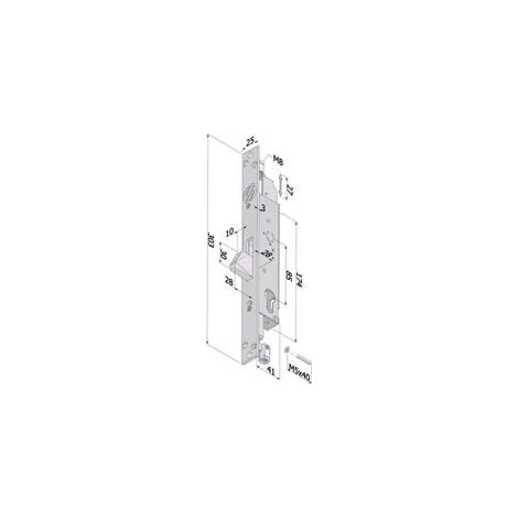 SERRATURA TRIPLICE EXTENSION PROFILO EUROPEO PER PERSIANE 2153  mm.35 (2153XZB3525)    SECUREMME