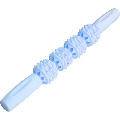 Bâton de massage musculaire portable, rouleau de thérapie des points trigger pour soulager les courbatures, couleur bleue, accessoire de récupération corporelle. (1/5)