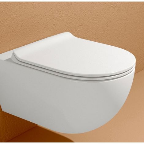 Flaminia APP/QUICK sedile coprivaso slim in termoindurente, con discesa rallentata e cerniere a sgancio rapido, colore bianco finitura lucido QKCW09