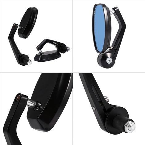 Paar Motorrad-Lenkerendenspiegel 7/8" Schwarz - Aktionspreis Rückspiegel (1/5)