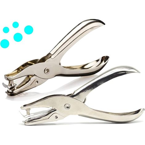 stuks - Gatenpons set - Perforator 1 gaats - Papierpons rond - 3mm/6mm Gatenpons van Metaal - Compacte Papierpons voor School, Kantoor en Doe-Het-Zelf Projecten (1/5)