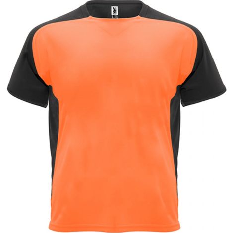 Camiseta técnica de manga ranglán y cubrecosturas a tono BUGATTI ROLY XL Naranja Fluor/Negro