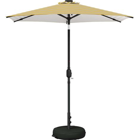 Garden Parasol with LED Lights and Base 230 x 230 cm Polyester vidaXL (1/5)