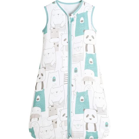 Gigoteuse bébé anti-frayeur fine, veste de pyjama enfant pour prévenir les réveils, motif ours et chat, taille L