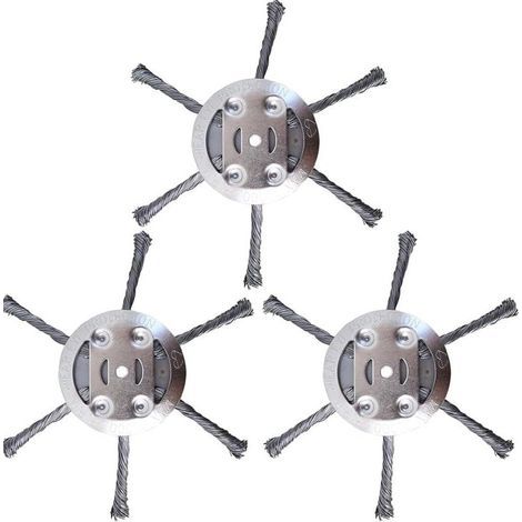 Tête Coupe-Bordures à Fil d’Acier – 15 x 15 x 3 cm – Lame Acier – Lot 2 (6 Lames) – Pour Herbes et Mauvaises Herbes (1/4)