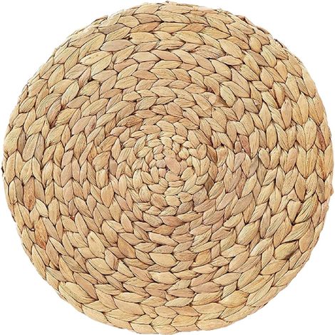 Placemat Ronde - Placemat En Hyacinthe D Eau Naturelle - 30 Cm De Diamètre - Résistant À La Chaleur Et Antidérapant - 1 Pièce (1/5)