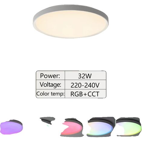Lámpara de techo, control inteligente, iluminación RGB personalizable, 32 W (1/2)