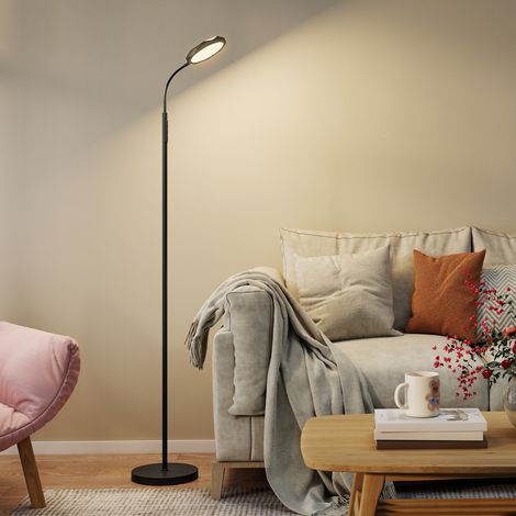 Lampe sur pied LED télécommande Tête pivotante Réglage luminosité température - Couleur: Noir