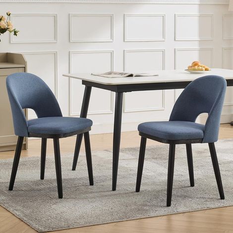 Lot de 2 Chaises de Salle à Manger Design Moderne - Assise Rembourrée et Pieds en Bois - Style Scandinave (1/5)