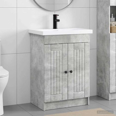 Juego de muebles de baño Gris Hormigón 56 x 37,5 x 81 cm