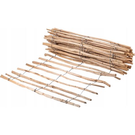 KADAX Zaun aus Hasel, Staketenzaun aus Haselnuss, Gartenzaun, 7-9cm, 120x500cm