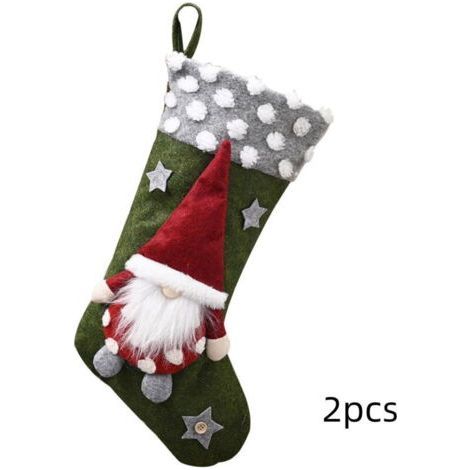 2 pièces 3D Gnomes Père Noël Bas de Noël Cheminée Bas suspendus pour la famille Décoration de Noël Personnage de Noël Saison des fêtes Décor de fête (1/5)