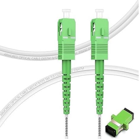 1 Câble fibre optique, 10m, Monomode Simplex, Connecteurs SC APC, Gaine orange renforcée Kevlar, pour Box SFR Bouygues (1/5)