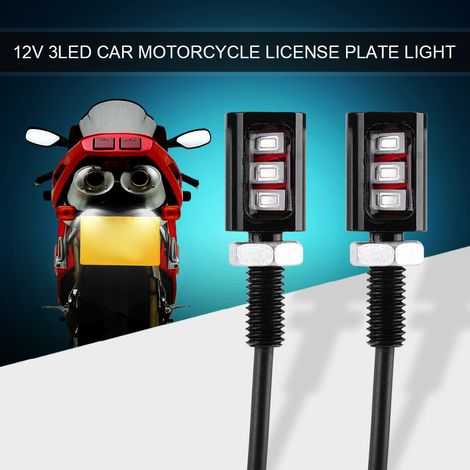 2x Vis de Fixation de Plaque d'Immatriculation Moto Auto 12V Universel Éclairage LED Bleu (1/5)