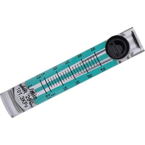 Compteur de Gaz, 2,5-25 LPM, Débitmètre Transparent en Acrylique avec Valve pour Oxygène/air/Gaz, Mesure du de Haut Fourneau, du Charbon, L'azote, Méthane (1/5)