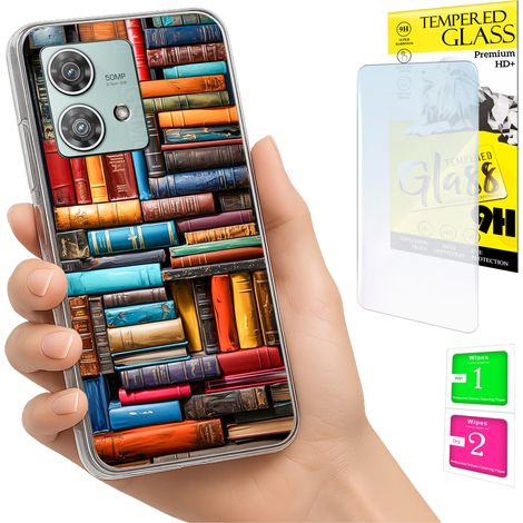 Funda para Motorola Edge 40 Neo con cubierta trasera y cristal 9H. (1/5)