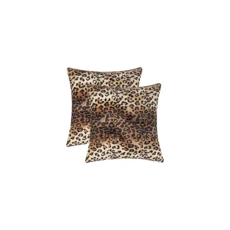 Lot de 2 housses de coussin décoratives en fausse fourrure à imprimé léopard pour la maison, le canapé