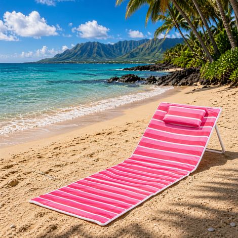 Strandliege Strandmatte faltbar L153xB53xH41cm -FD8400940-Pink (1/5)