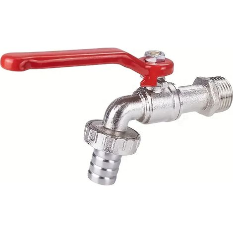 (1 pièce) Robinet d'arrosage en laiton pour jardin, 1/2" extérieur et intérieur, à levier facile à ouvrir/fermer, avec vanne à bille. (1/4)