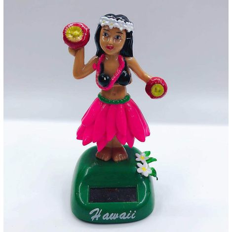 Niedliche Cartoon-Hawaii-Mädchen-Auto-Armaturenbrett-Ornament-Solar-Wackelfigur-Auto-Innendekoration