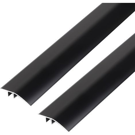 2 x Barre de Seuil Rattrapage de Niveau Seuil de Porte 0.9m43mm Bande de Transition de Sol Aluminium Réducteurs de Seuil Noir Barre de Seuil Large Bande de Seuil pour Rampe de Seuil 5-12mm (1/5)
