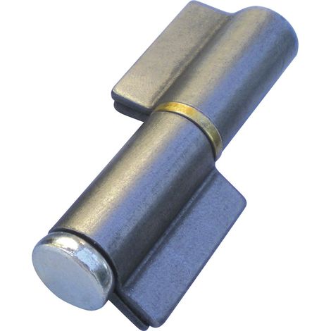 Anschweißband 2-teilig I-Lappen Stahl blank Stift 16 mm mit Messingring (1/3)