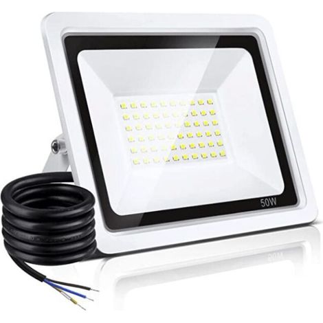 50W Projecteur LED Extérieur, IP66 étanche Spot LED Extérieur 6500K, Super Lumineux 10000LM Blanc LED Projecteur d'extérieur pour jardin, garage, terrain de sport (1/4)