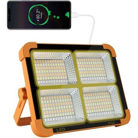 Projecteur LED rechargeable 100 W 10 000 lm Lanterne portable avec batterie 16 500 mAh Imperméabilité IP66 pour chantiers et camping (1/5)