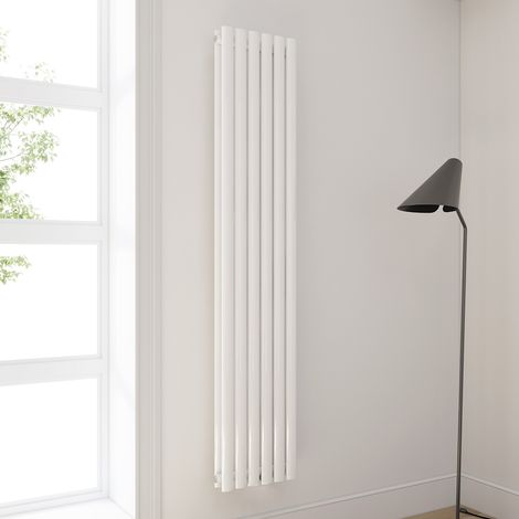 ELEGANT Design Heizkörper Weiß Doppellagig Röhrenheizkörper Oval Mittelanschluss Paneelheizkörper Vertikal 1800x354mm 1119 Watt