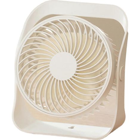 Tischventilator, Wandventilator, tragbar und wiederaufladbar (weiß) (1/5)