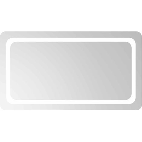 LED-Badezimmerspiegel Transparent 90 x 50 cm Gehärtetes Glas vidaXL (1/4)