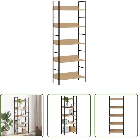 Étagère décorative -  Bibliothèque à 5 niveaux chêne 60x27,6x158,5 cm bois ingénierie (1/5)