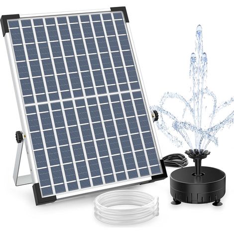 12W DIY Fontaine Solaire Pompe, Nouvellement Améliorée Fontaine Solaire Extérieur avec 21 Buses et 2M Tuyau Transparent Fontaine Solaire pour Bassin, Jardin (1/5)