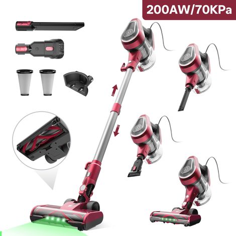 VACTIDY BLITZ C8 - ASPIRATEUR BALAI AVEC FIL - 70KPA - 500W - 1.5L - 1.7KG - 7M/160㎡ - AUTOPORTANT - BROSSE ANTI-EMMÊLEMENT - ÉCLAIRAGE LED